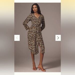 Bl-nk Rikke Long-Sleeve Button-Front Midi Dress NWT